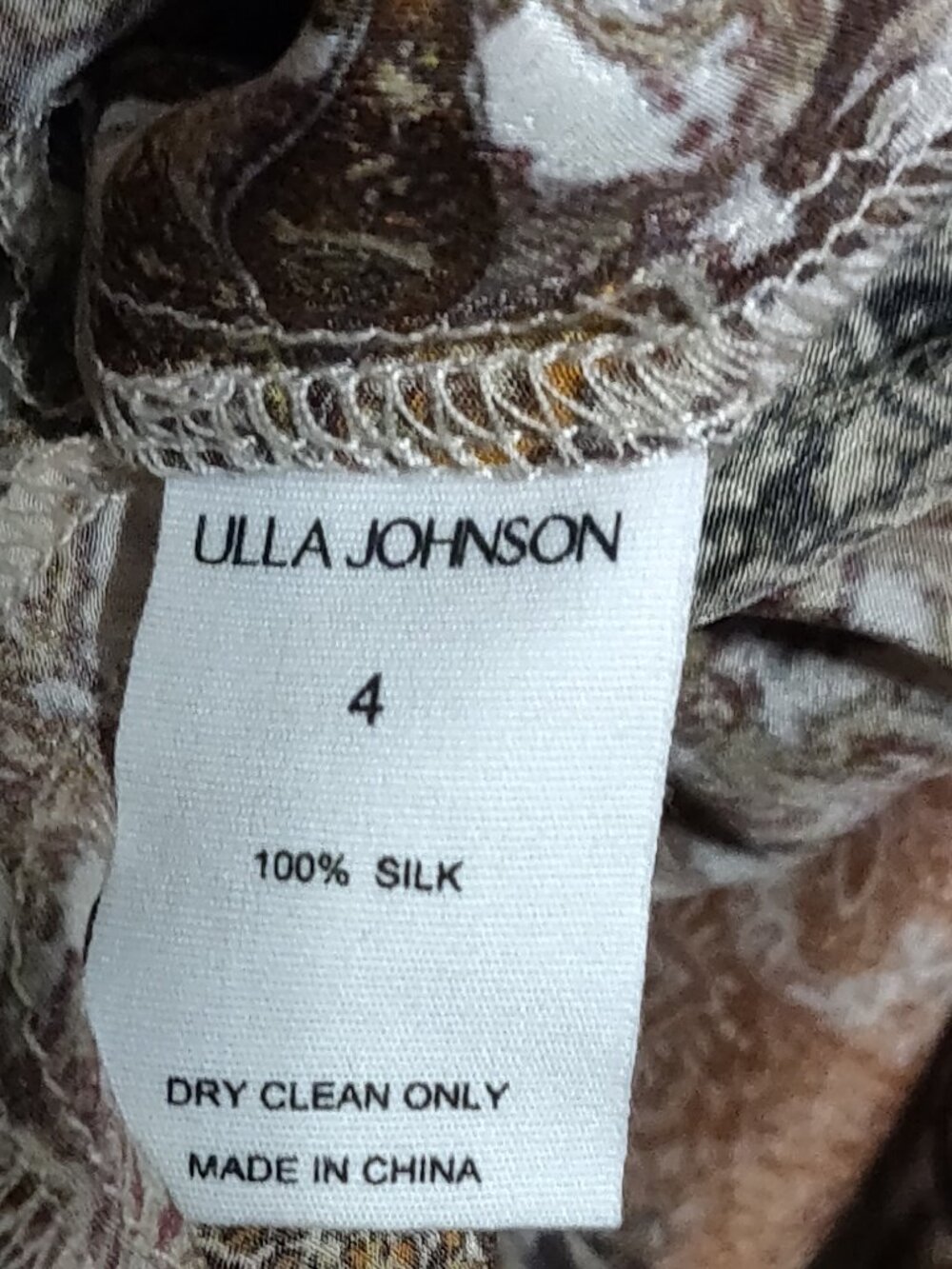 Ulla Johnson Calais Paisley Silk Puff Sleeve Midi Dress SIZE 4 - Picture 2 of 8